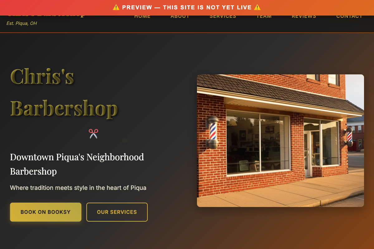 Chris's Barbershop website