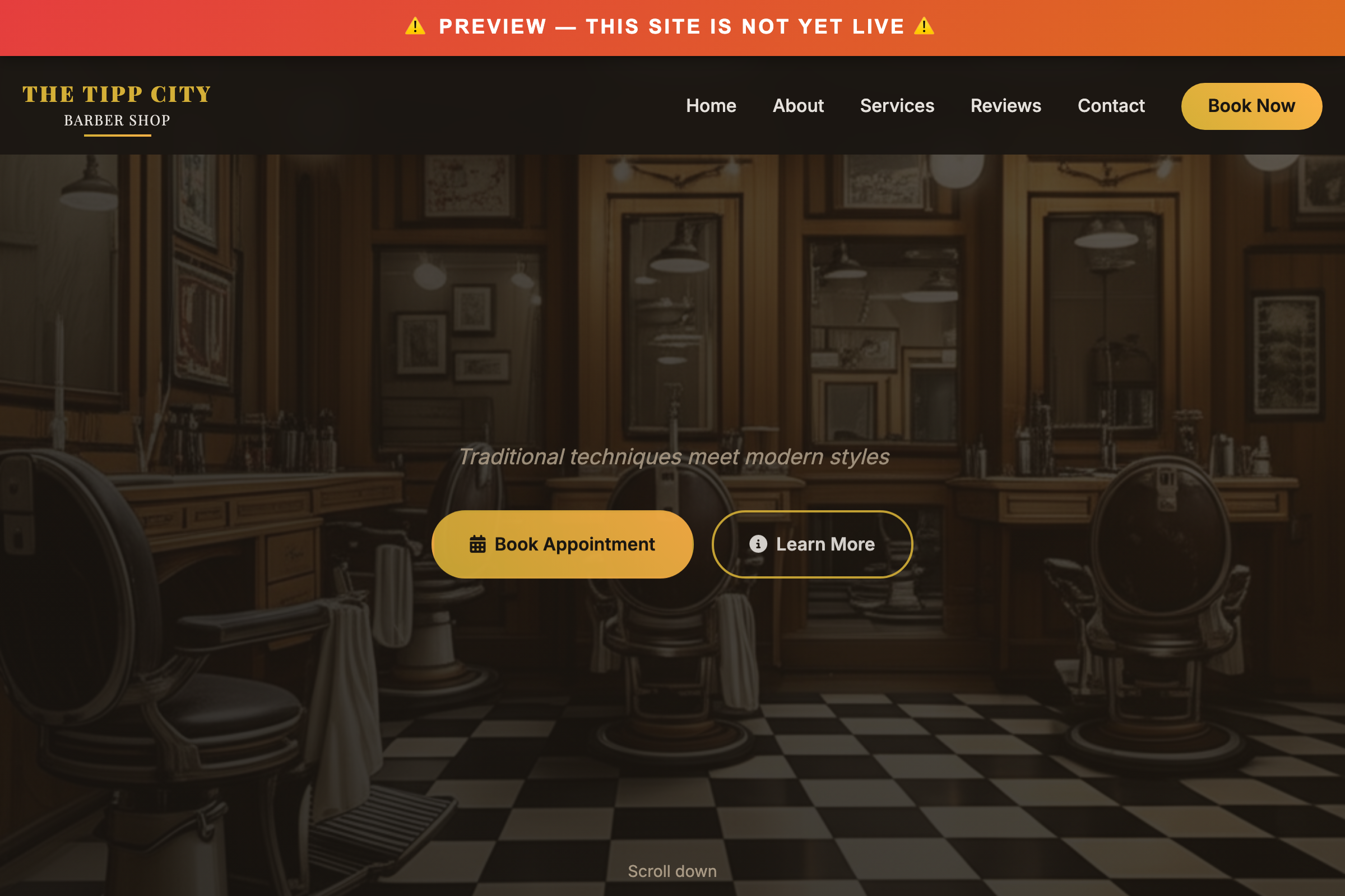 Tipp City Barber Shop website