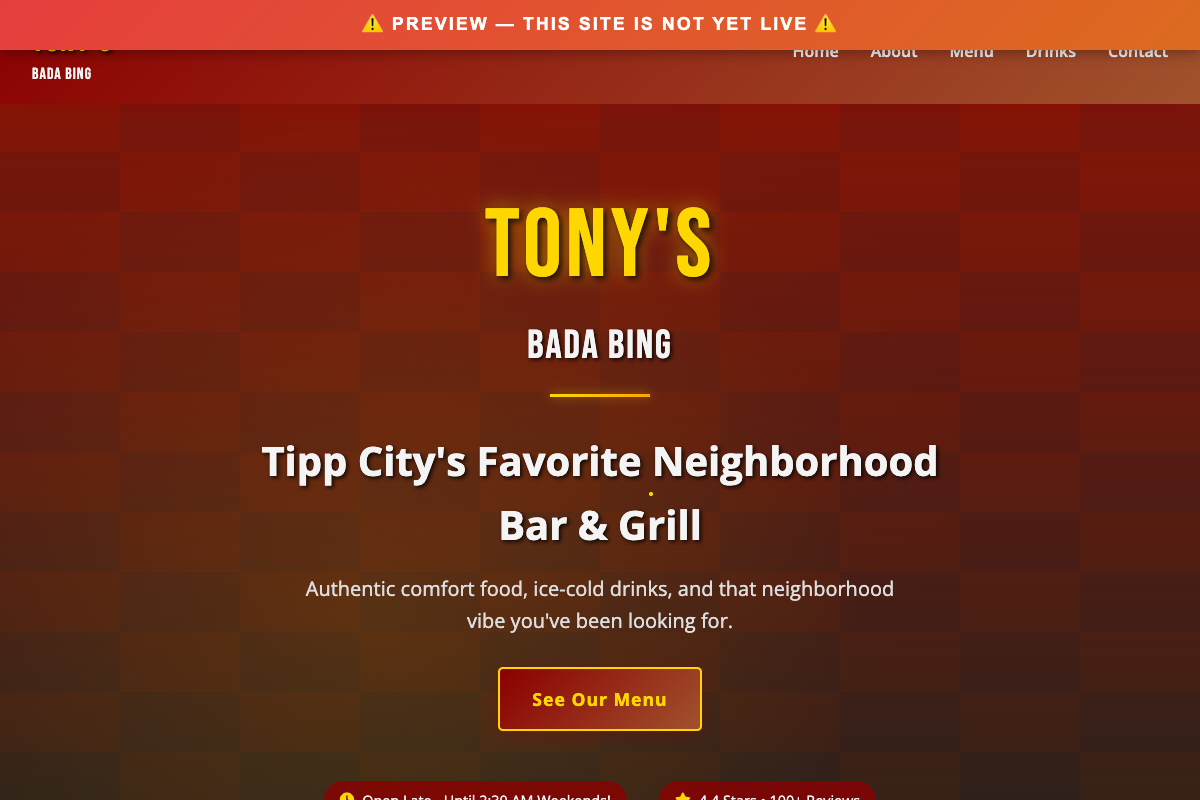Tony's Bada Bing website